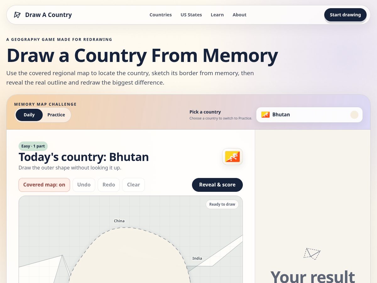 Landing-page snapshot of drawacountry.com