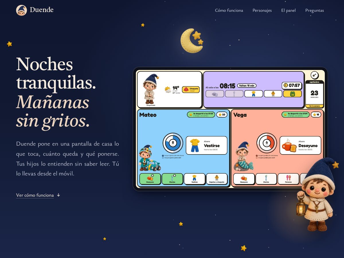 Landing-page snapshot of elduende.app