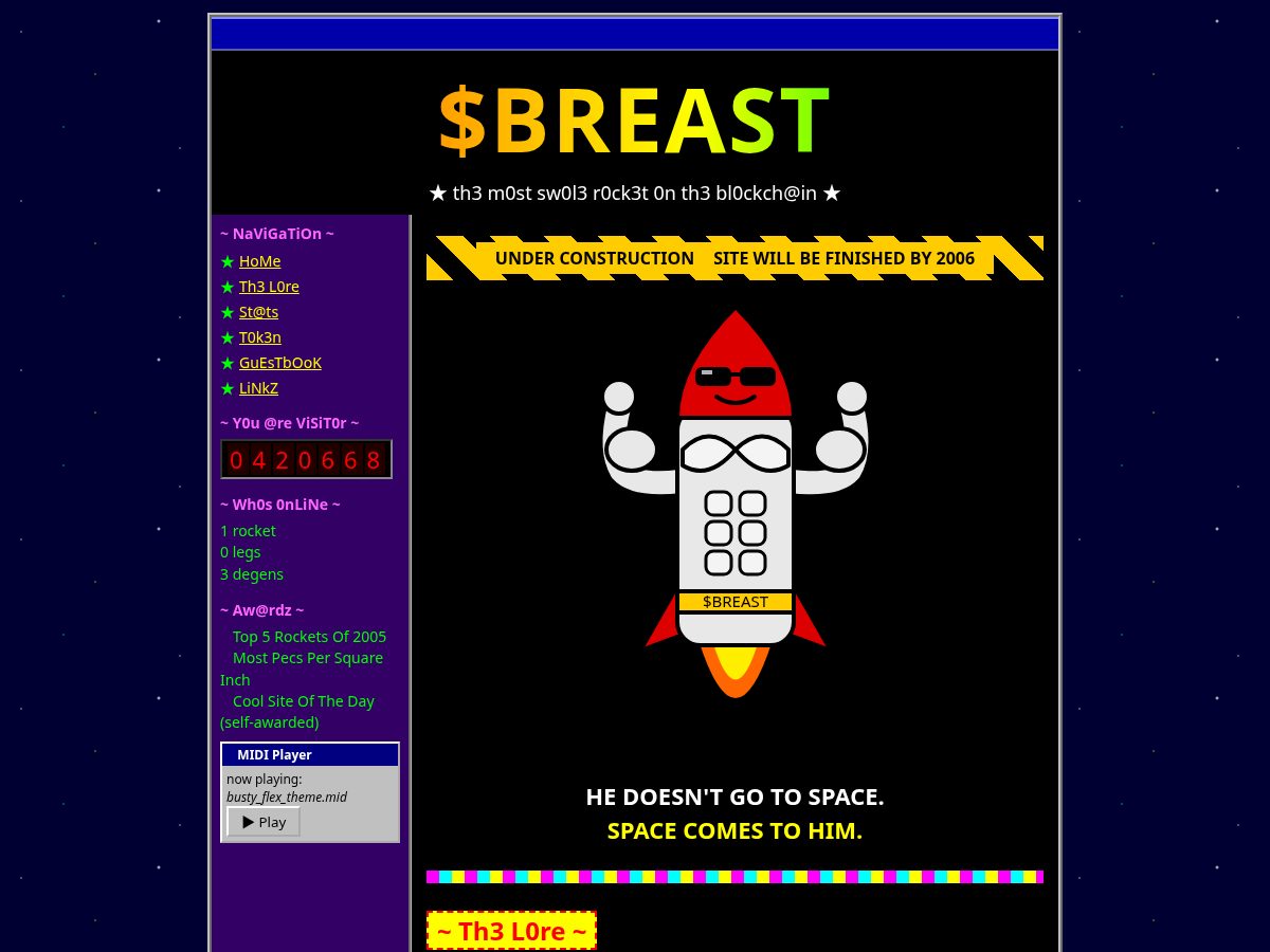 Landing-page snapshot of elonbreast.monster