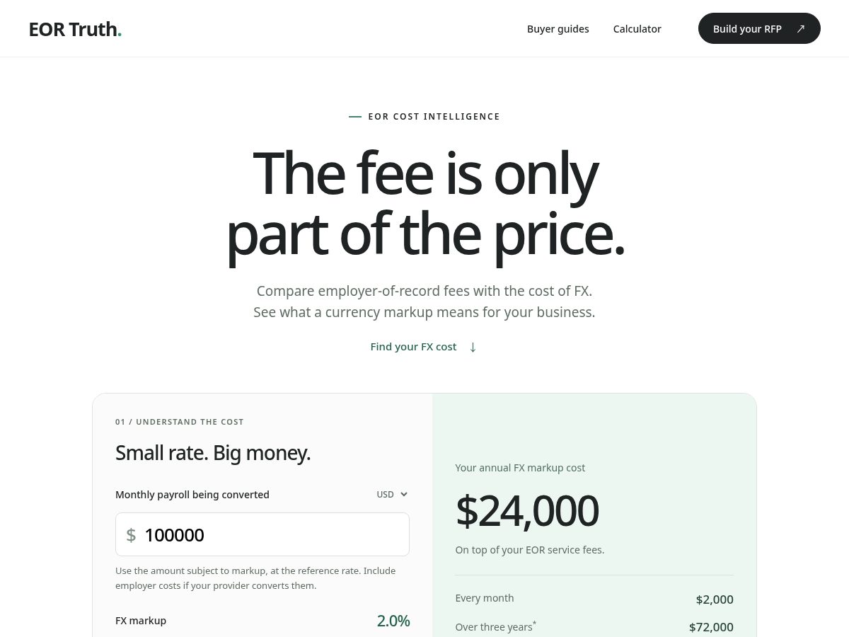 Landing-page snapshot of eor-truth.com