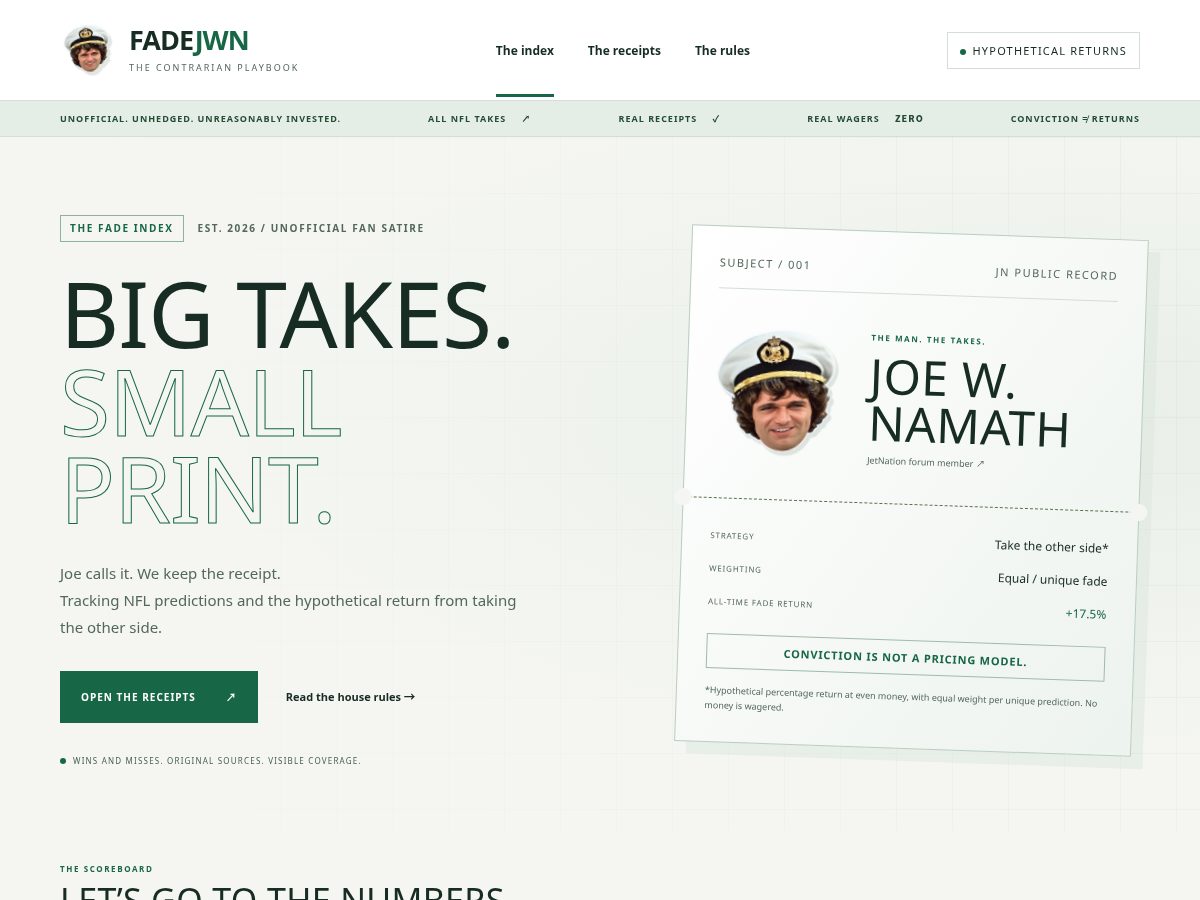 Landing-page snapshot of fadejwn.com