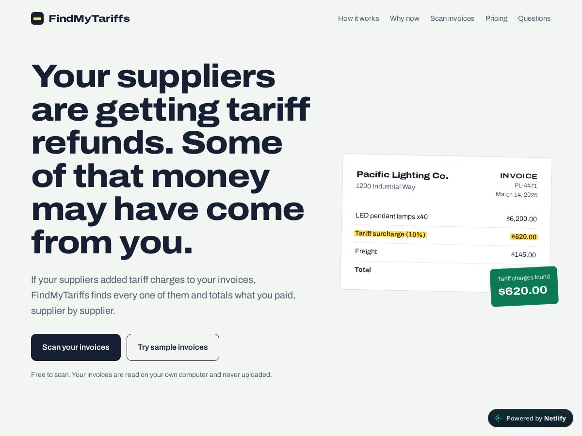 Landing-page snapshot of findmytariffs.com