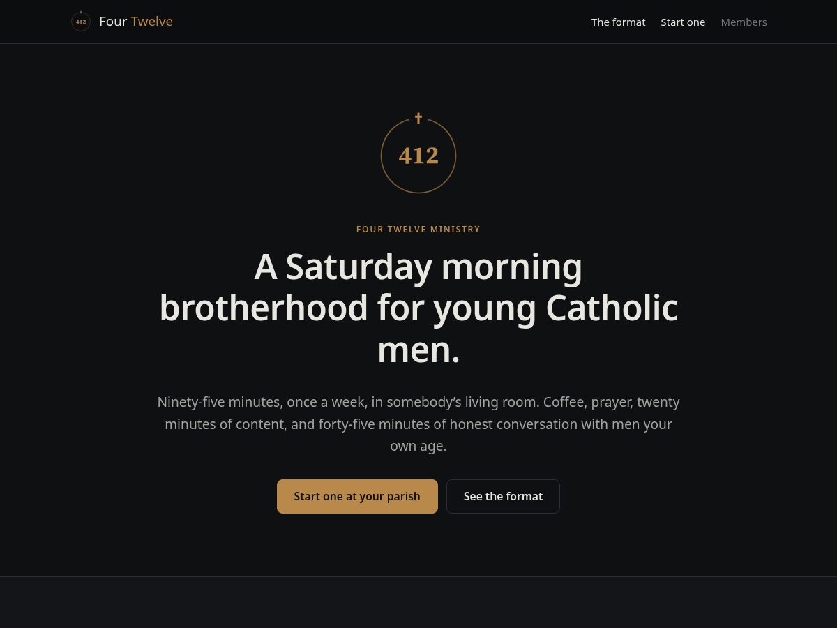Landing-page snapshot of fourtwelveministry.org