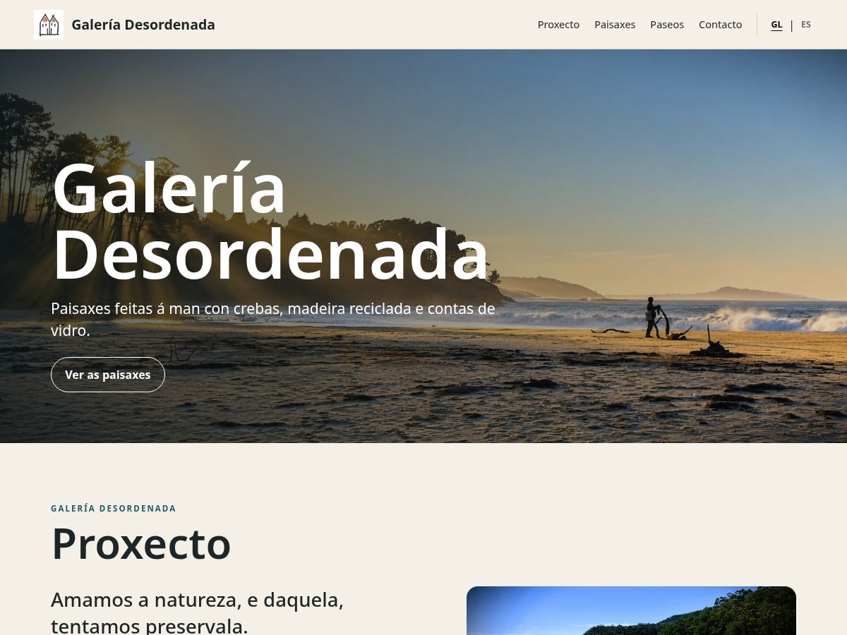Landing-page snapshot of galeriadesordenada.com