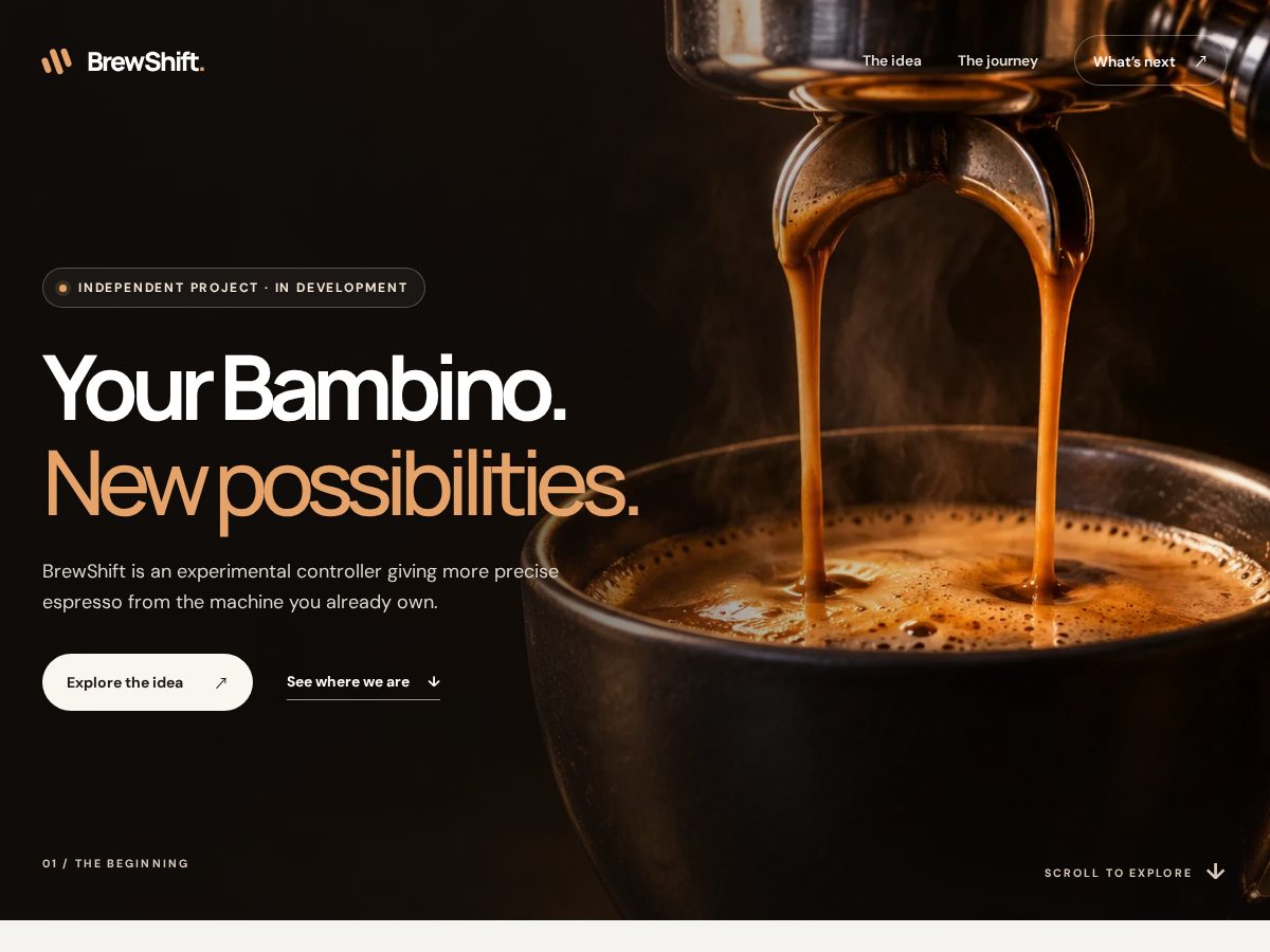 Landing-page snapshot of getbrewshift.com