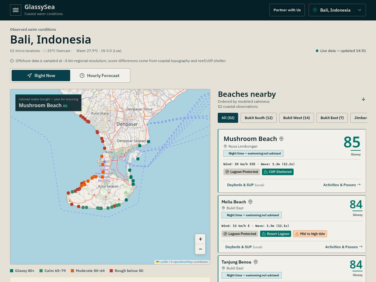 Landing-page snapshot of getglassysea.com