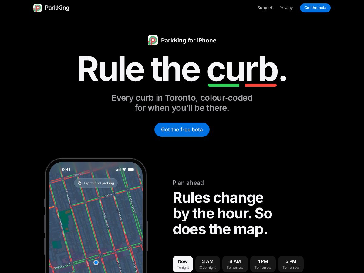 Landing-page snapshot of getparkking.com
