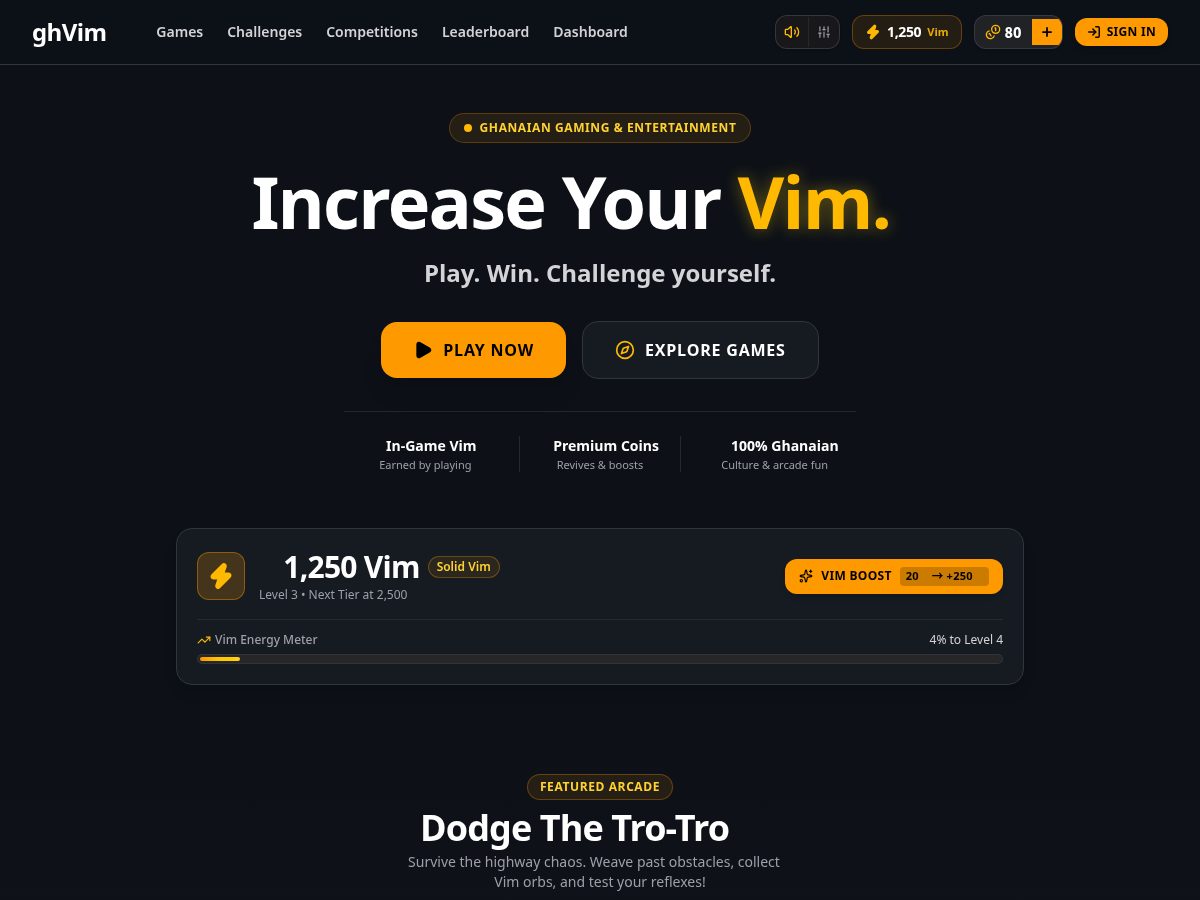 Landing-page snapshot of ghvim.com