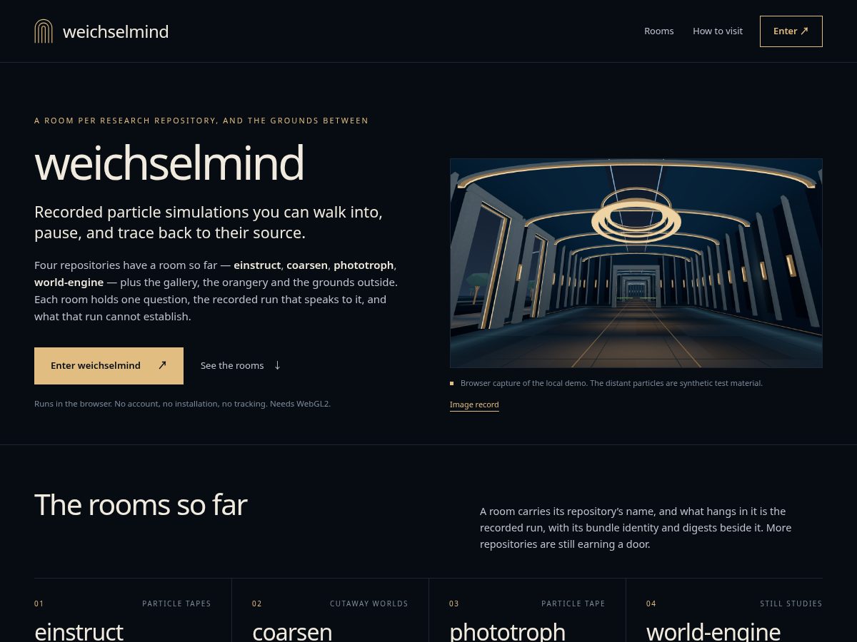 Landing-page snapshot of gloriette.dev