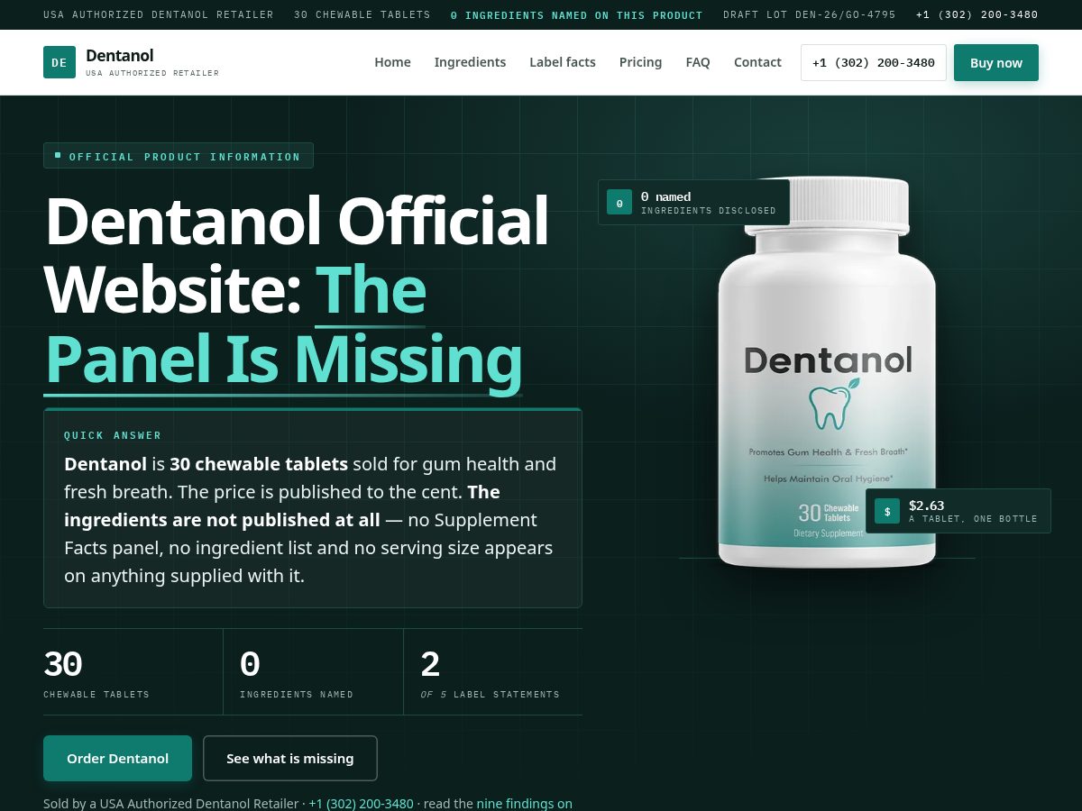 Landing-page snapshot of godentanol.com