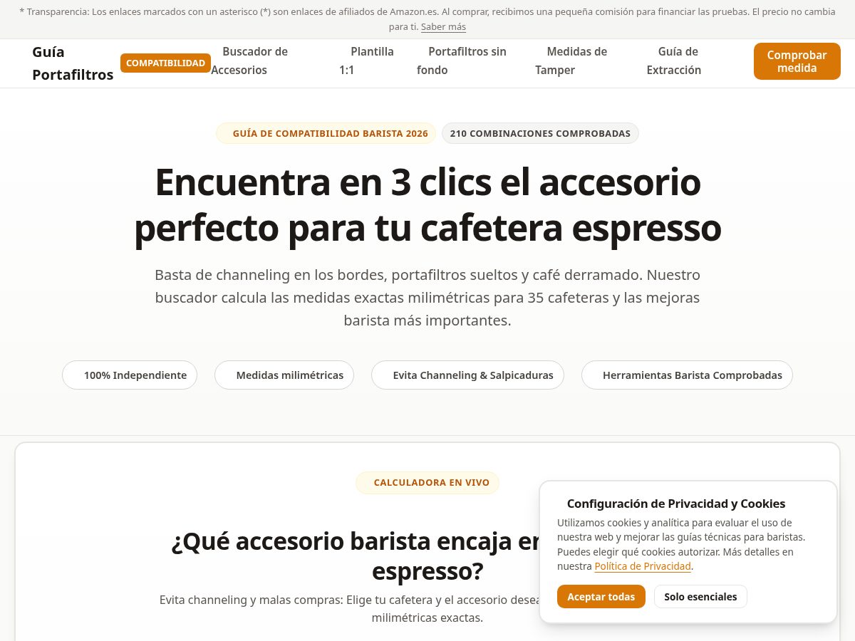 Landing-page snapshot of guiaportafiltros.com
