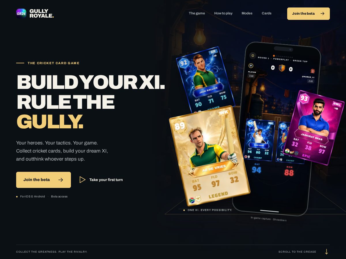 Landing-page snapshot of gullyroyale.com