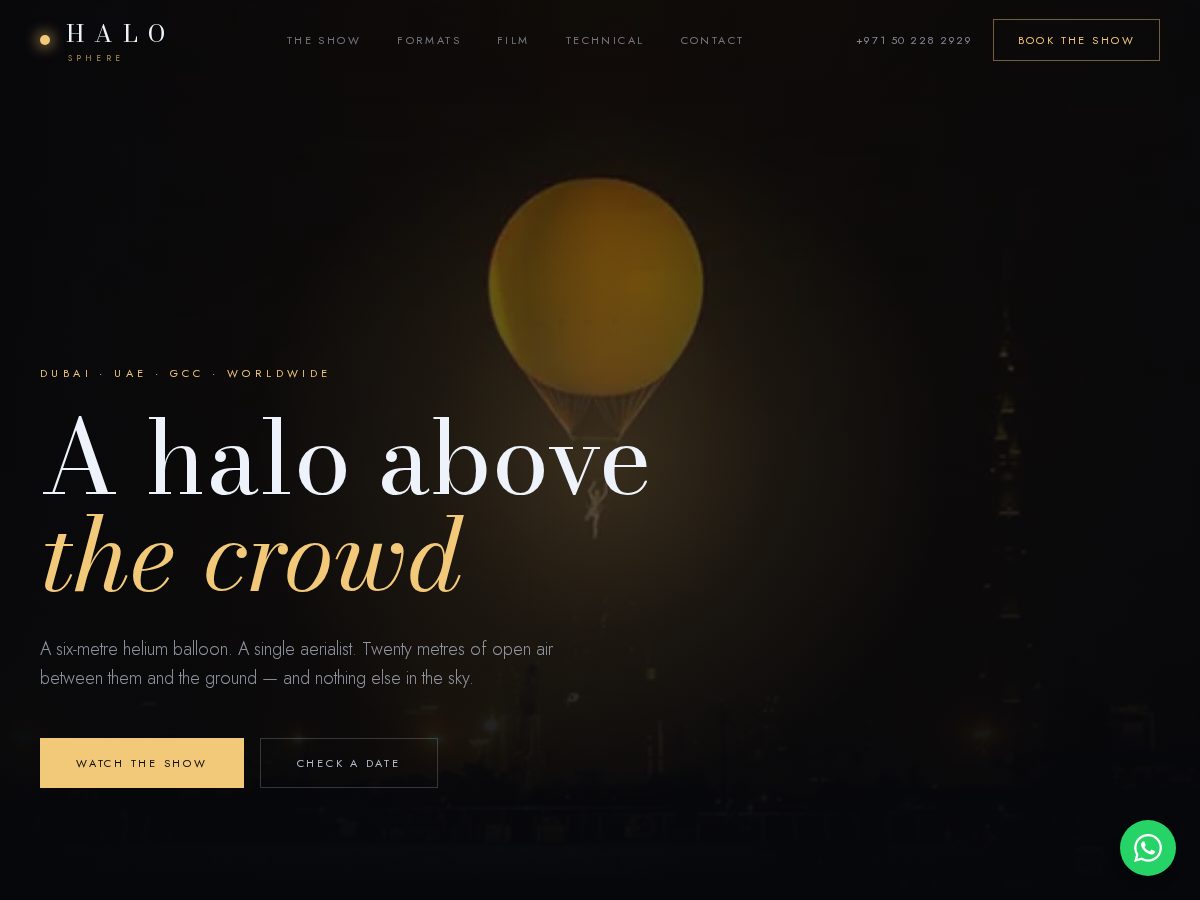 Landing-page snapshot of halo-sphere.com