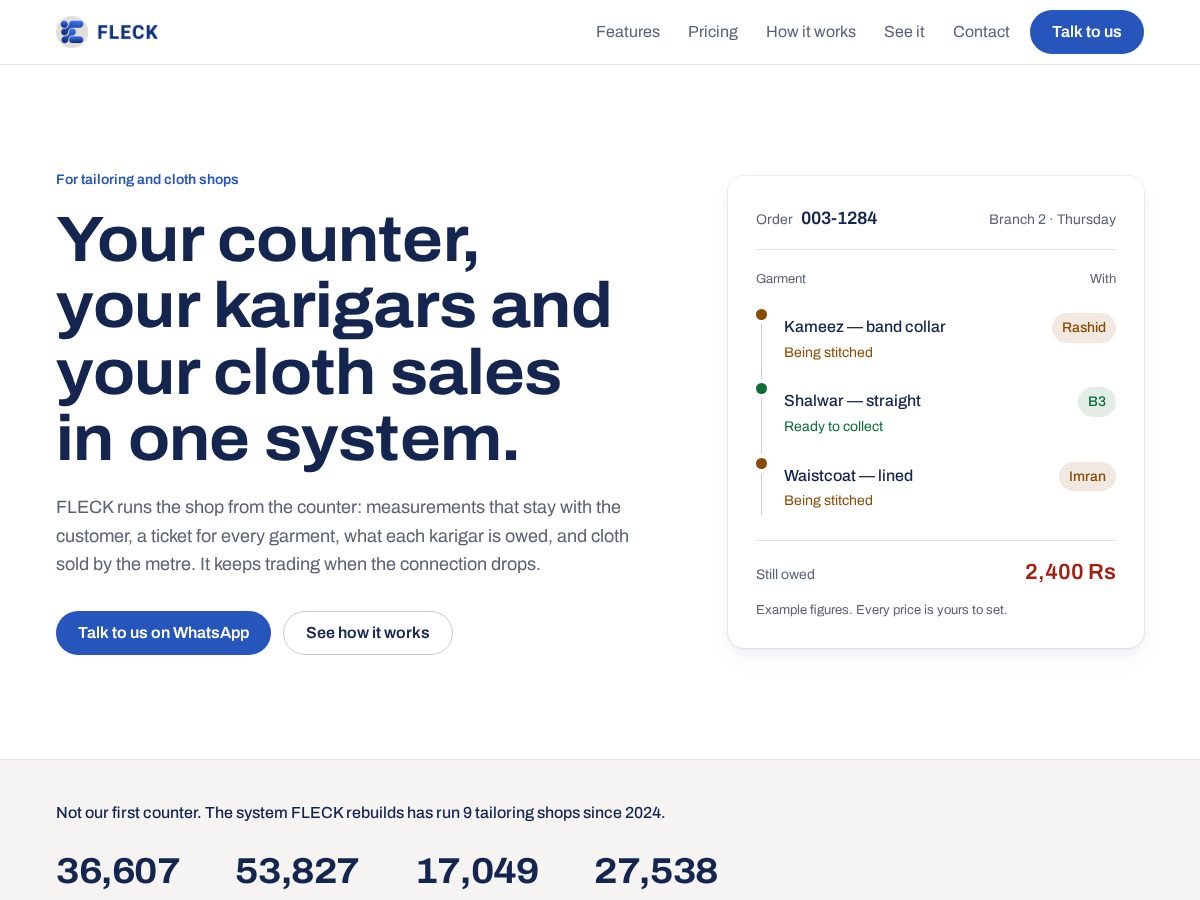 Landing-page snapshot of heyfleck.com