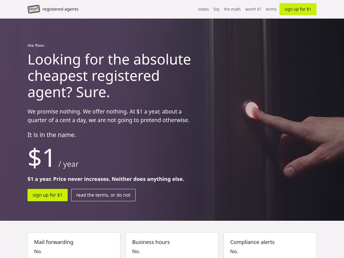 Landing-page snapshot of idgafregisteredagents.com