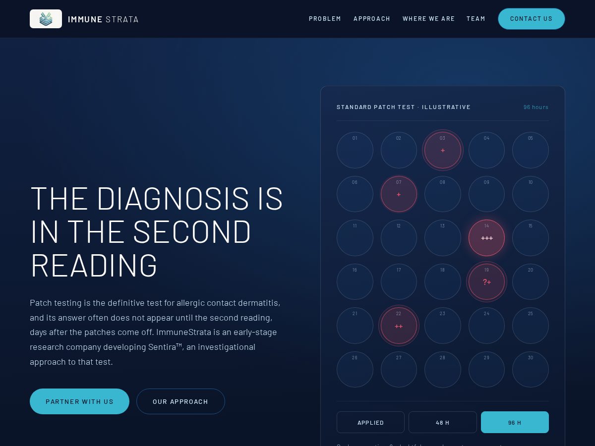 Landing-page snapshot of immunestrata.com