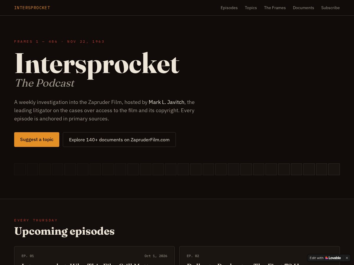Landing-page snapshot of intersprocket.com