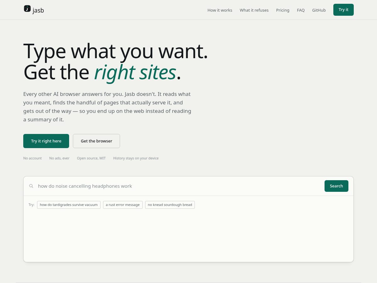 Landing-page snapshot of jasb.dev