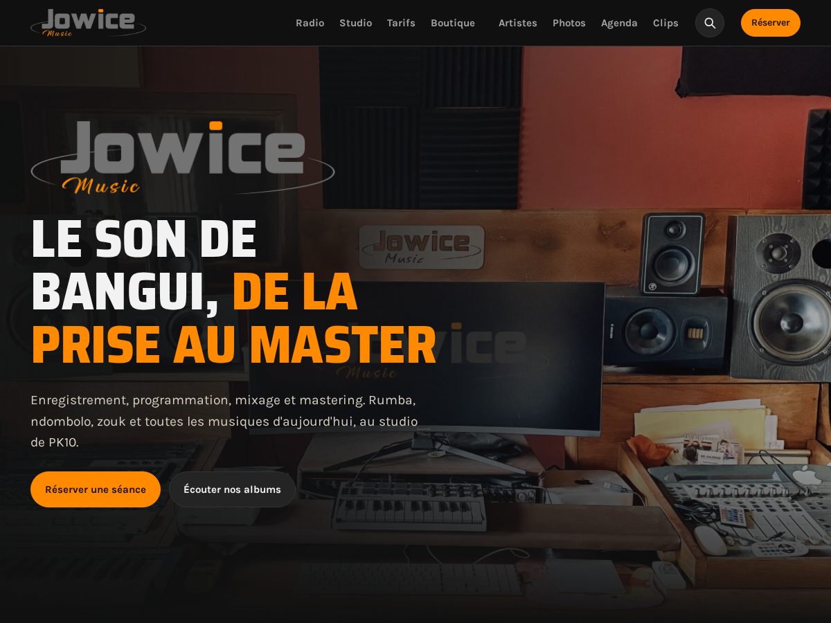 Landing-page snapshot of jowicemusic.com