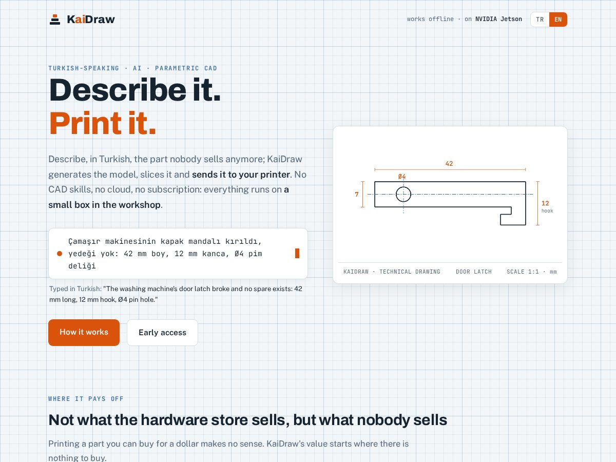 Landing-page snapshot of kaidraw.com