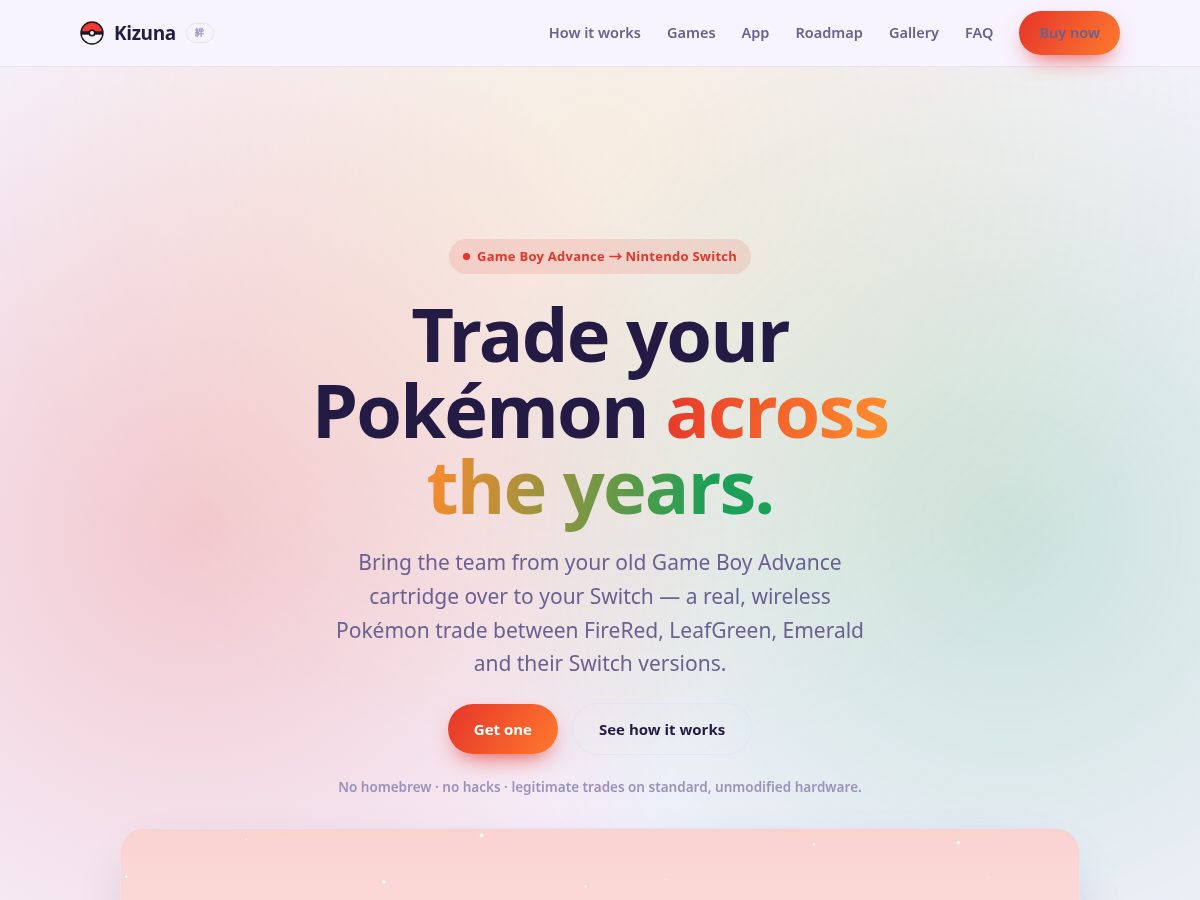 Landing-page snapshot of kizuna.trading