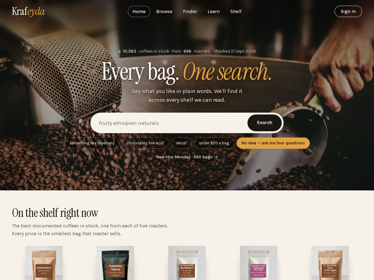Landing-page snapshot of krafeyda.com