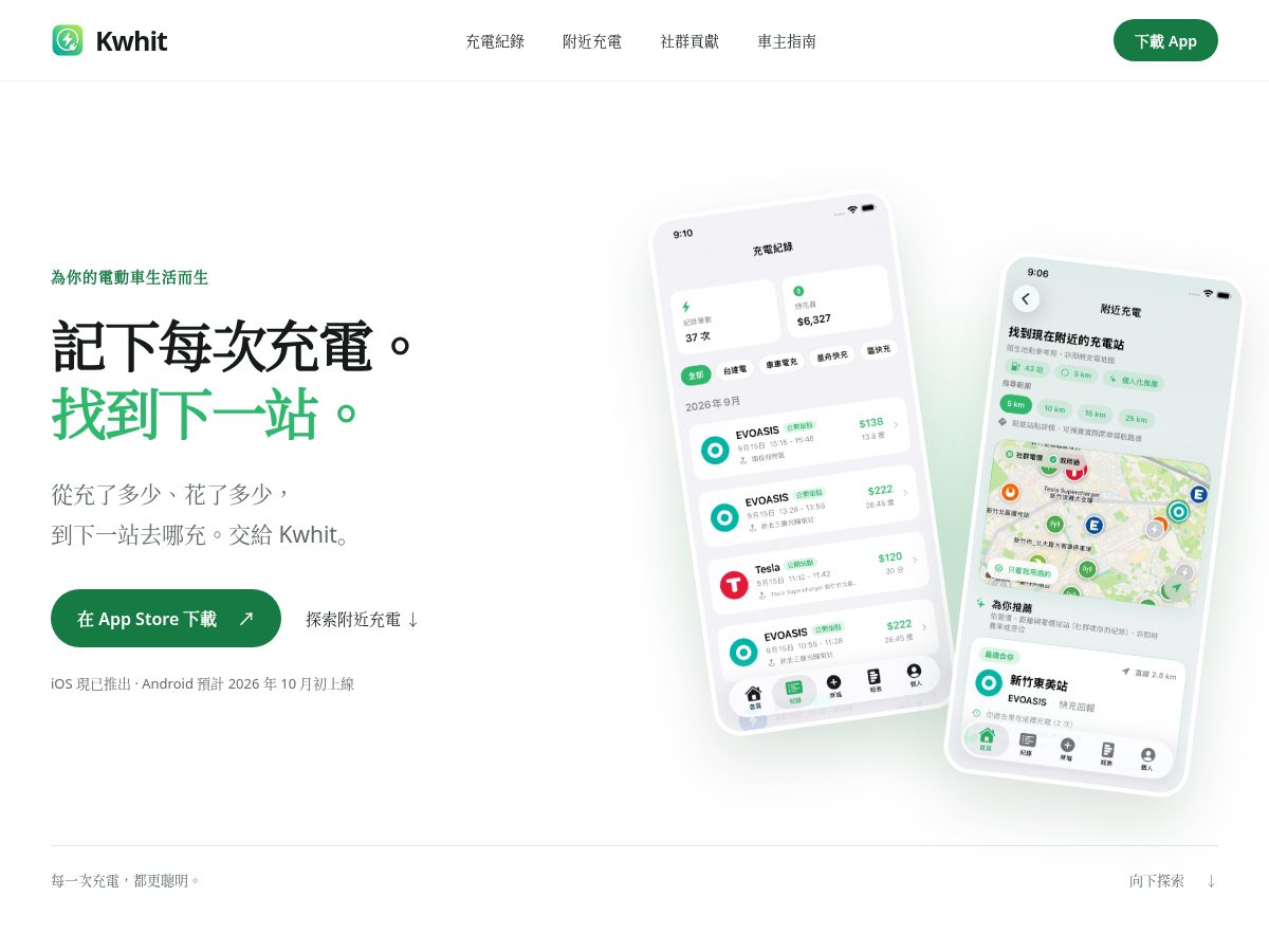 Landing-page snapshot of kwhit.app