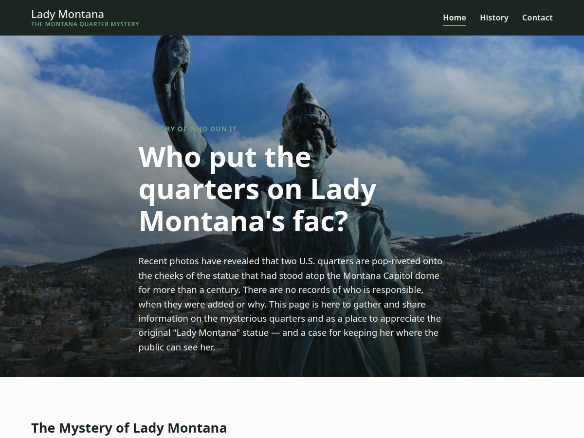 Landing-page snapshot of ladymontana.com