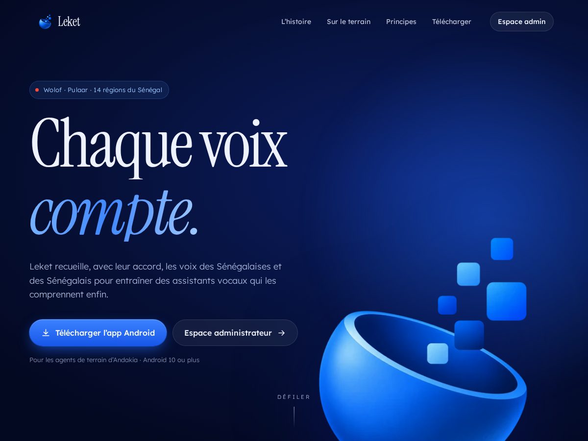 Landing-page snapshot of leket.app