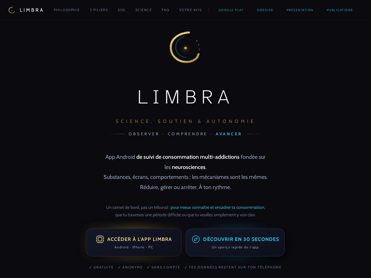 Landing-page snapshot of limbra.org