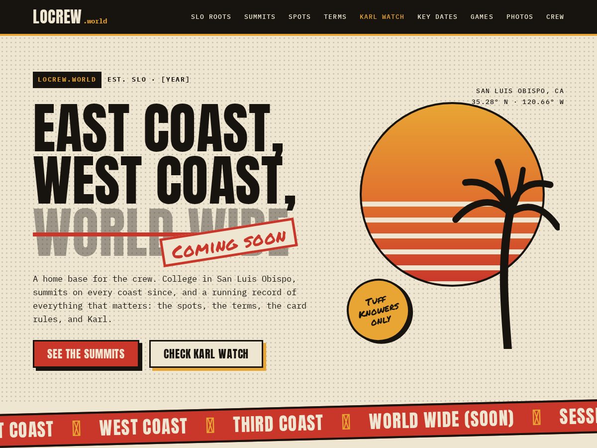 Landing-page snapshot of locrew.world