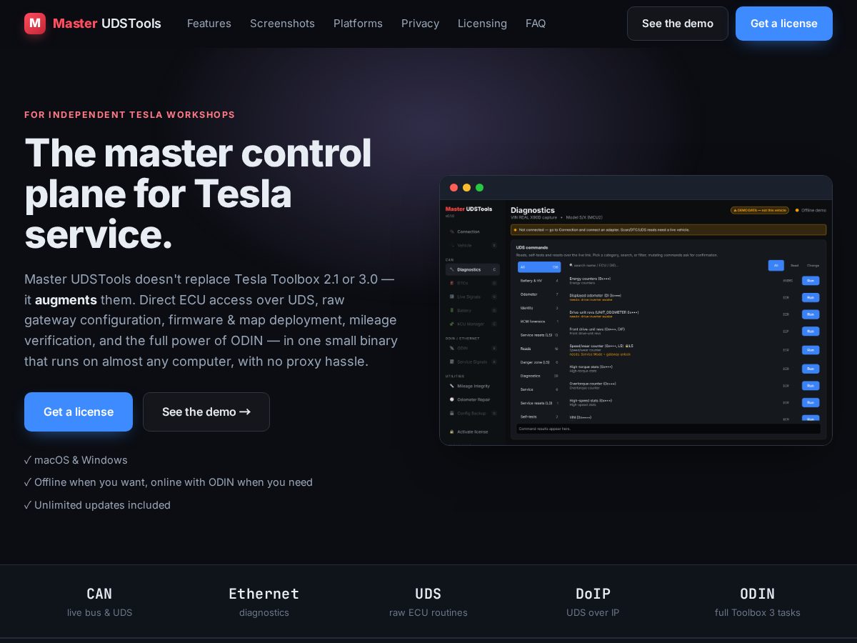 Landing-page snapshot of masterudstools.com
