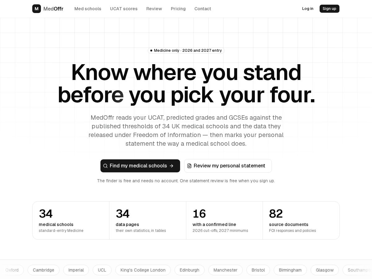 Landing-page snapshot of medoffr.com