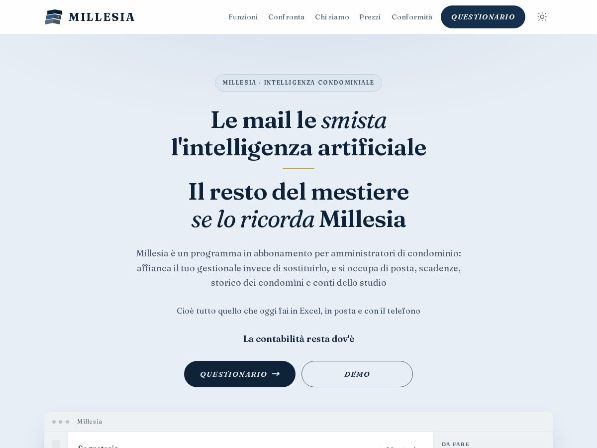 Landing-page snapshot of millesia.net