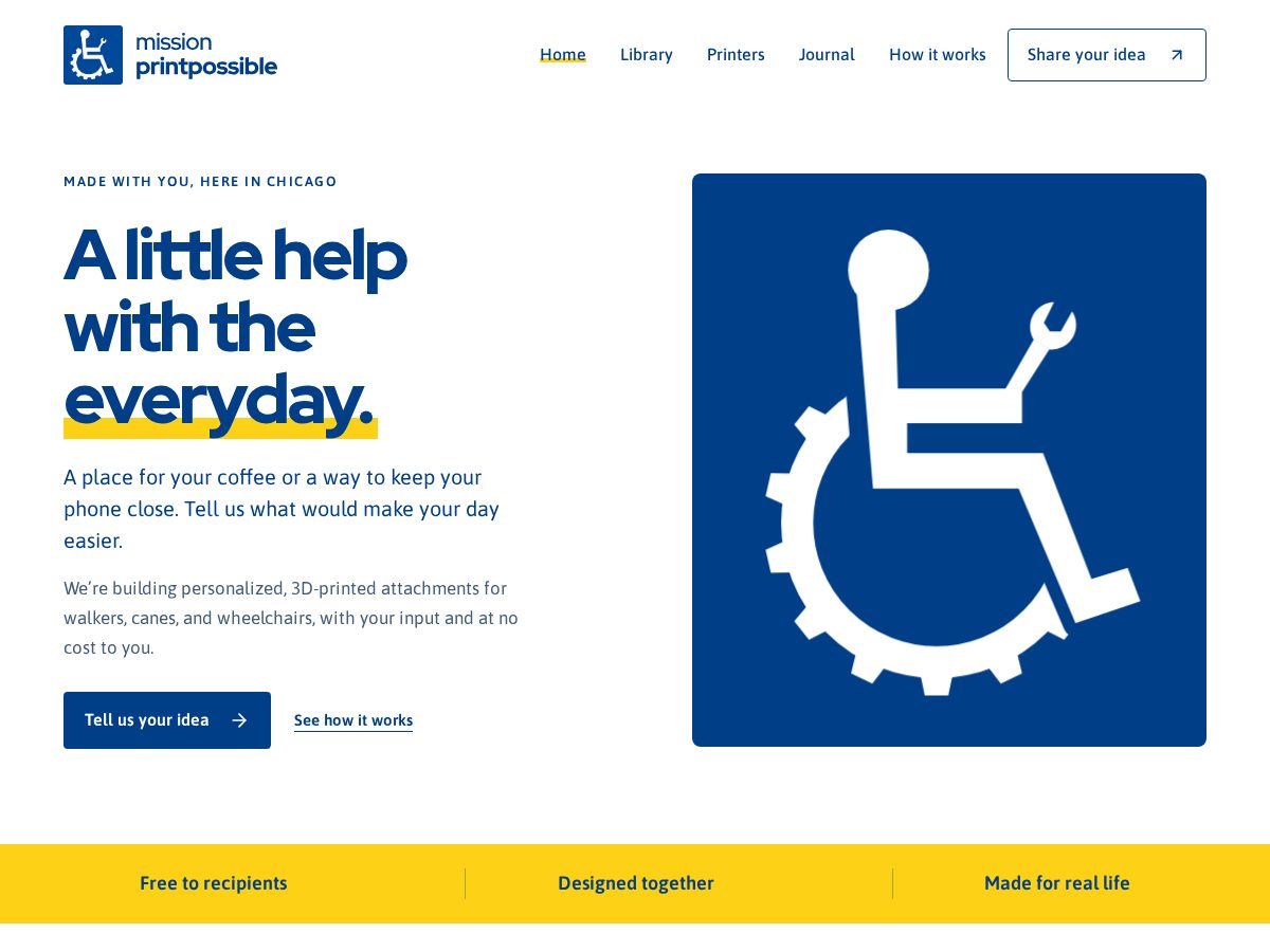Landing-page snapshot of missionprintpossible.com