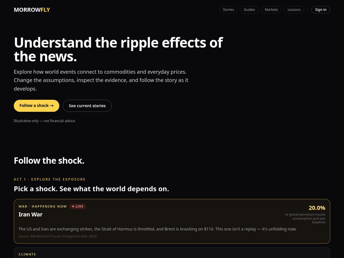 Landing-page snapshot of morrowfly.com