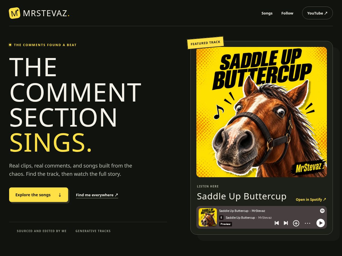 Landing-page snapshot of mrstevaz.com
