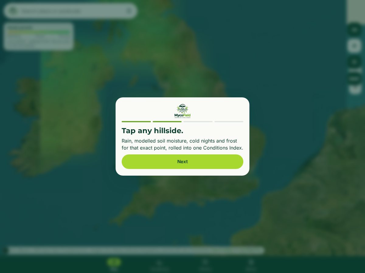 Landing-page snapshot of mycofield.com