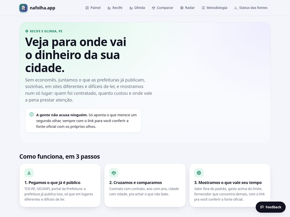 Landing-page snapshot of nafolha.app