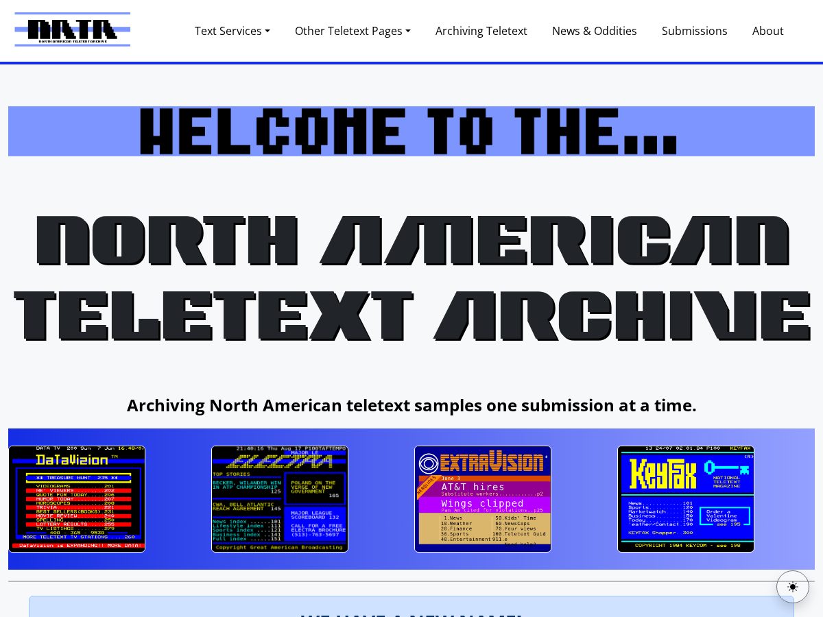 Landing-page snapshot of nateletext.com