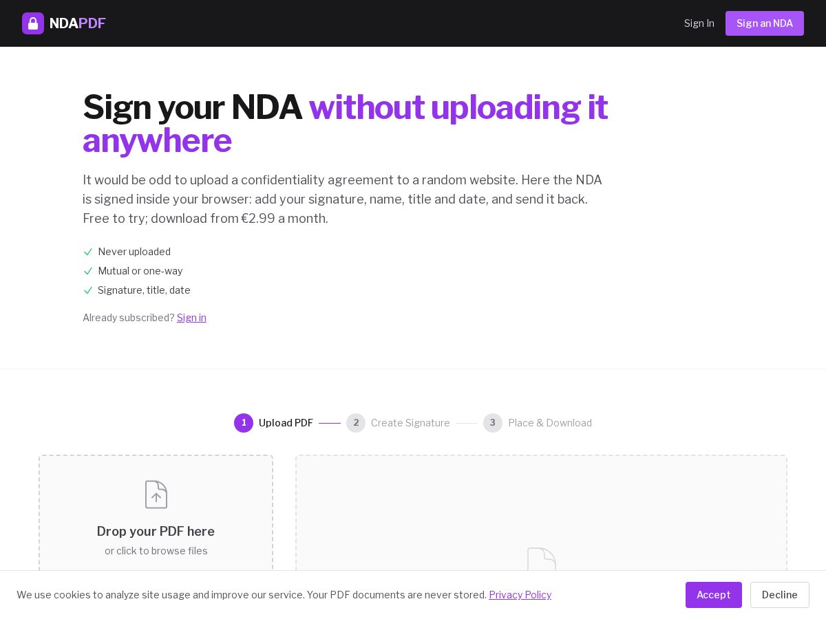 Landing-page snapshot of ndapdf.com
