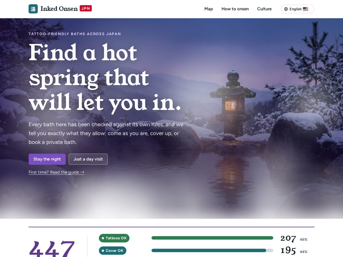 Landing-page snapshot of onsen-jpn.com