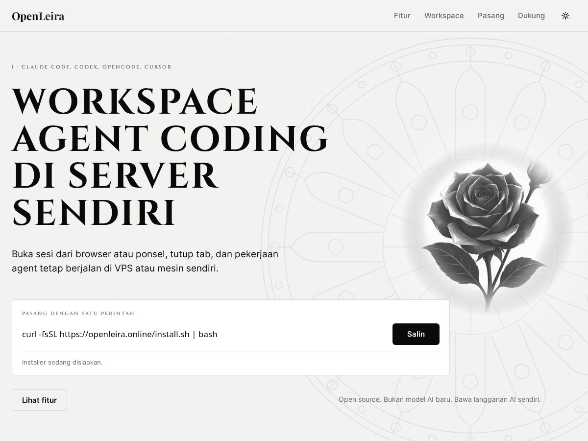Landing-page snapshot of openleira.online