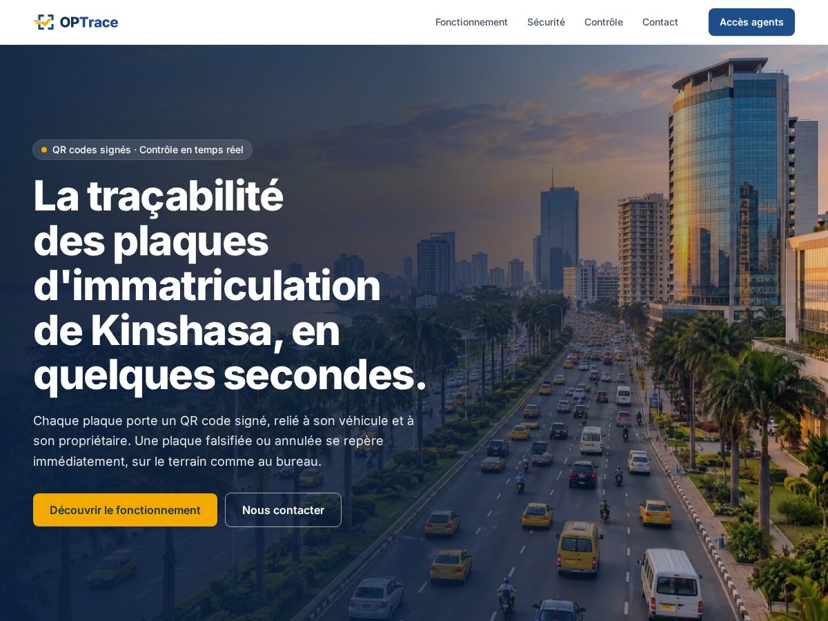 Landing-page snapshot of optrace.cloud
