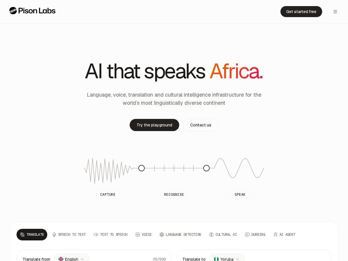 Landing-page snapshot of pisonlabs.com