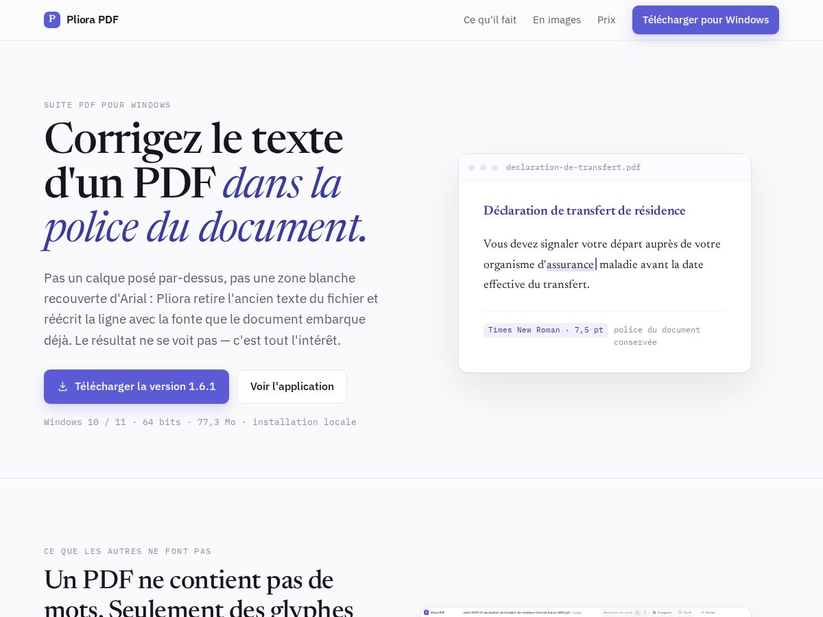 Landing-page snapshot of pliorapdf.com