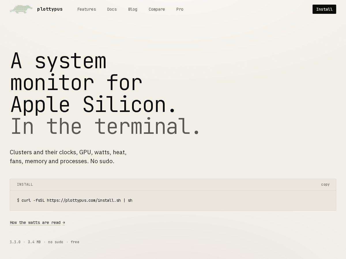 Landing-page snapshot of plottypus.com