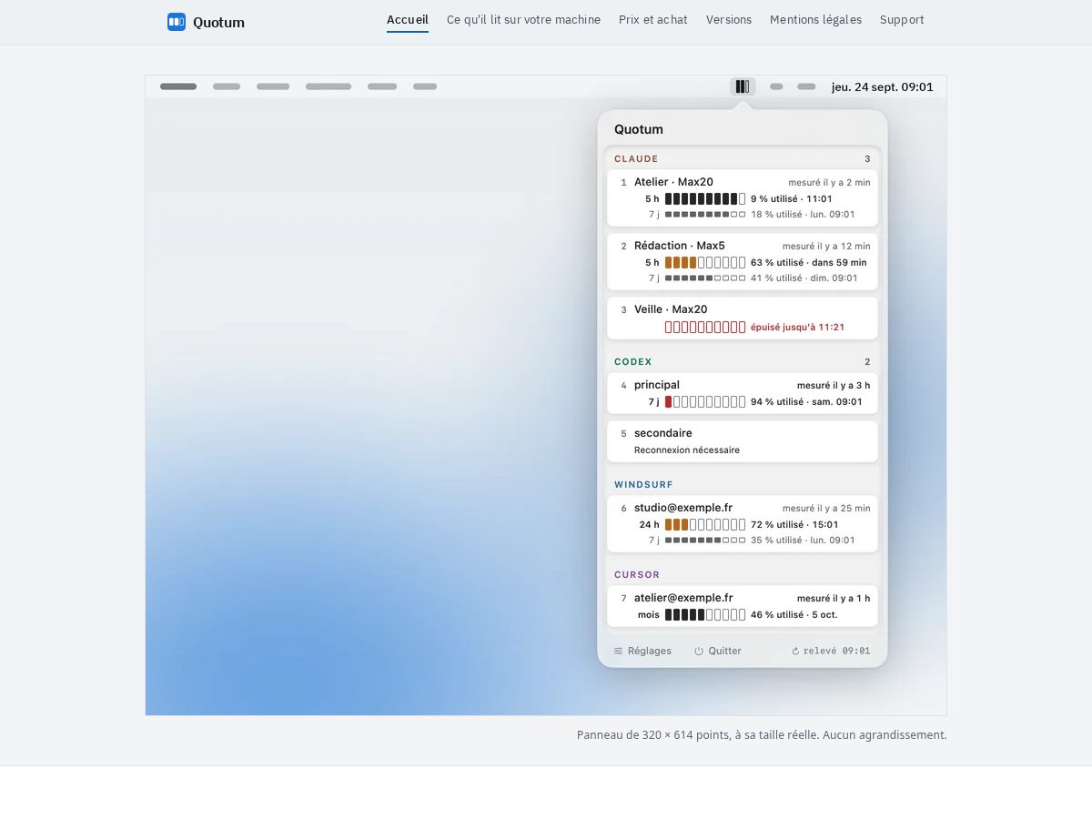 Landing-page snapshot of quotum.app