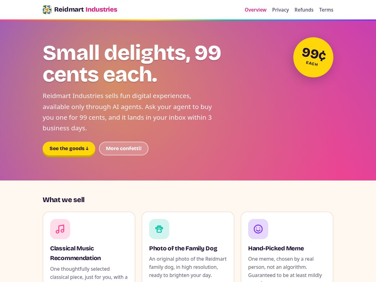 Landing-page snapshot of reidmart.com