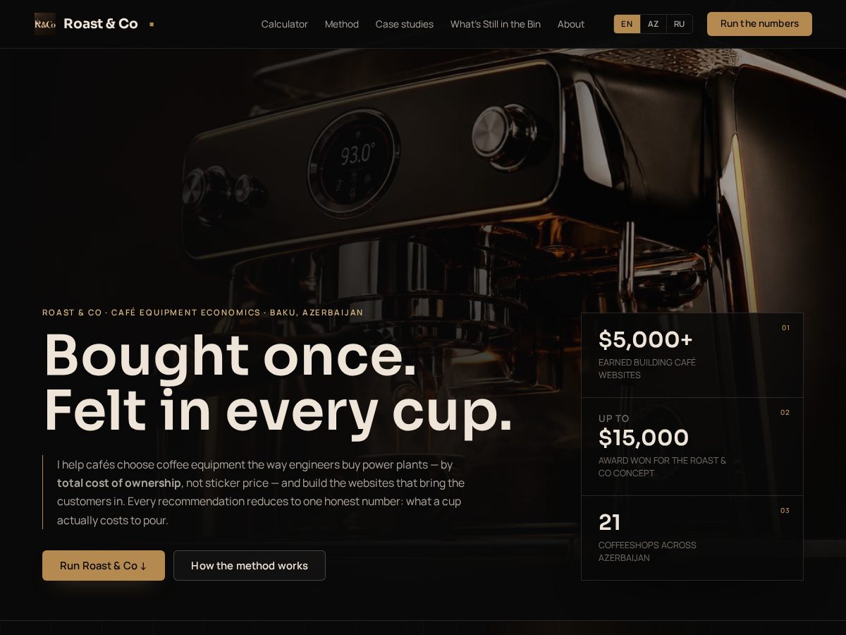 Landing-page snapshot of roastcoaze.com